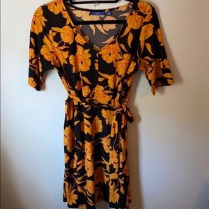 Black and orange summer dress